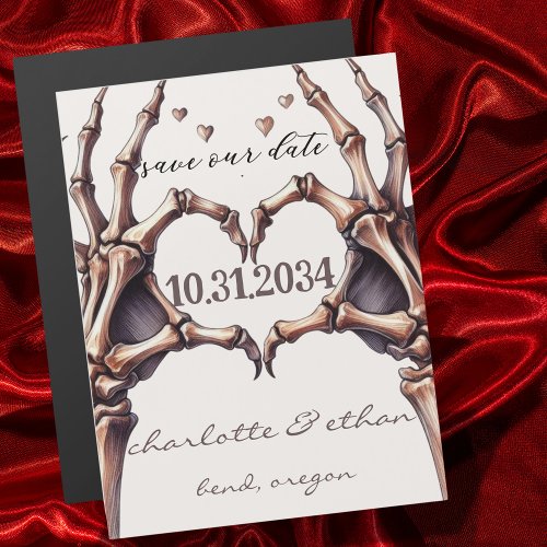 Skeleton Heart Save the Date Magnet Card