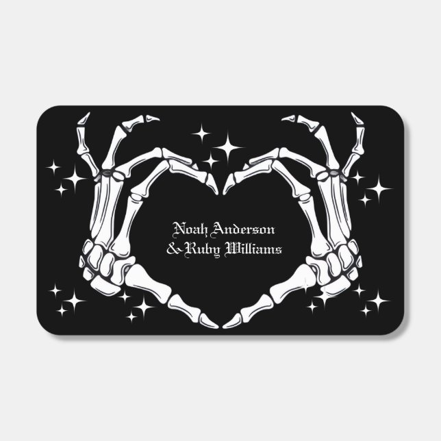 Skeleton Heart Shaped Hand Wedding  Matchboxes (Front)