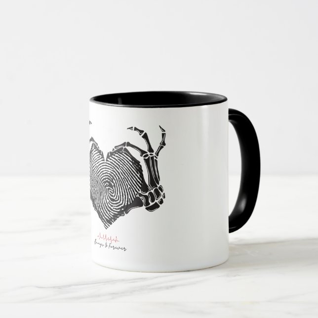 Skeleton Heart Sign Mug (Front Right)