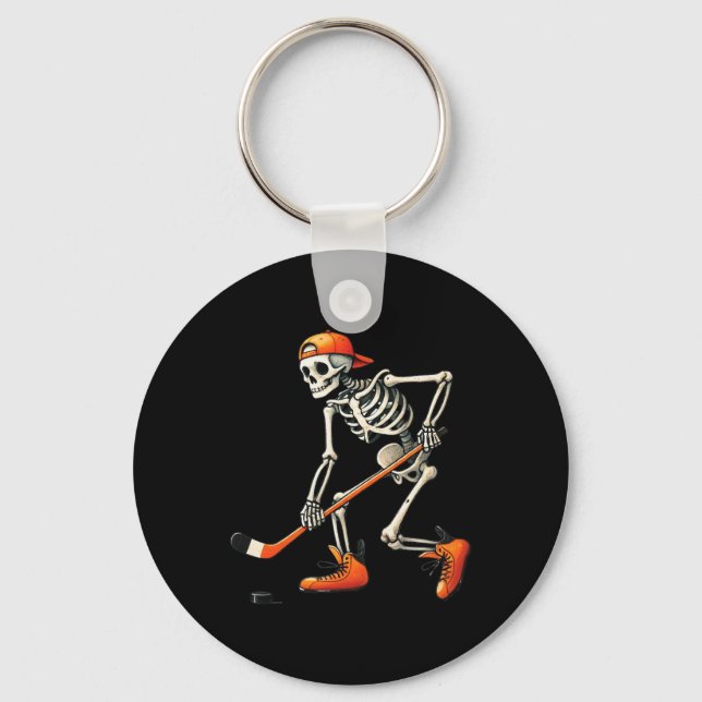 Skeleton Hockey Halloween Costume Sport Men Boys K Keychain (Front)