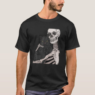 Skeleton Holding A Cat T-Shirt