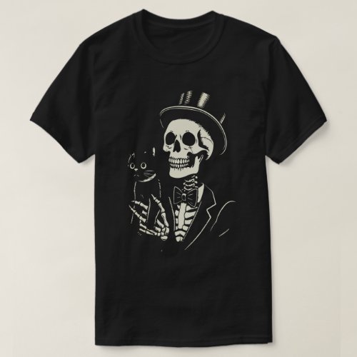 skeleton holding a cat T_Shirt