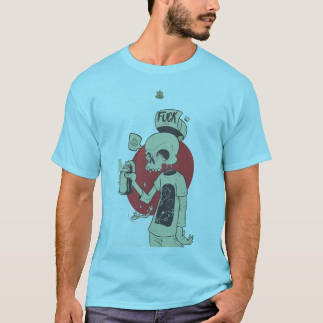 skeleton holding spray bottle  T-Shirt (Front)