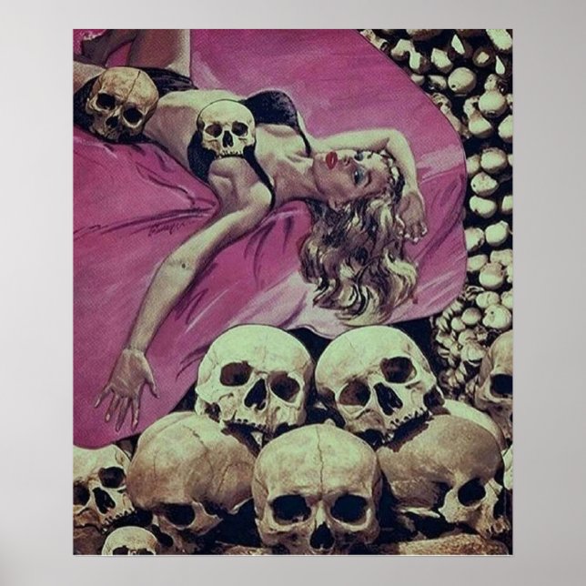 SKELETON HORROR RETRO VINTAGE POP POSTER (Front)