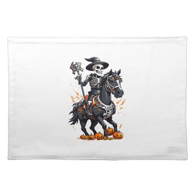 Skeleton Horse Rider Cloth Placemat (Front)