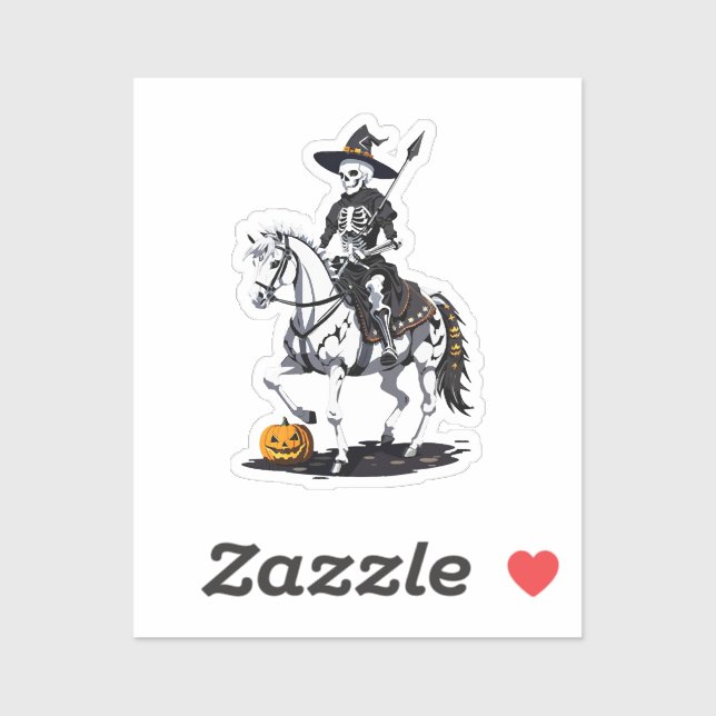 Skeleton Horse Rider - Halloween Skeleton Sticker (Sheet)