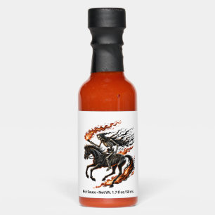 Skeleton Horseman Riding Flaming Horse Hot Sauces