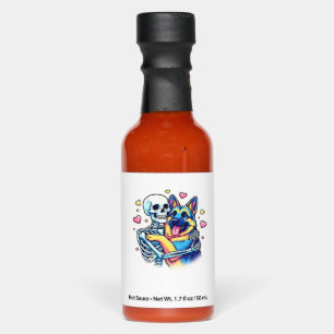 Skeleton Hugging a German Shepherd � Unique Gothic Hot Sauces