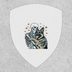 Skeleton Hugging a German Shepherd � Unique Gothic Patch