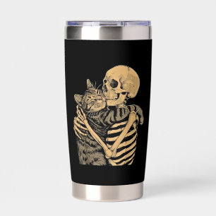 Skeleton Hugging Cat – Cute Gothic Cat Lover Gift Insulated Tumbler
