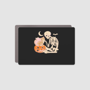 Skeleton Hugging Cat Halloween Cat Lover Cat Class Car Magnet
