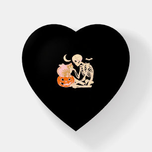 Skeleton Hugging Cat Halloween Cat Lover Cat Class Paperweight