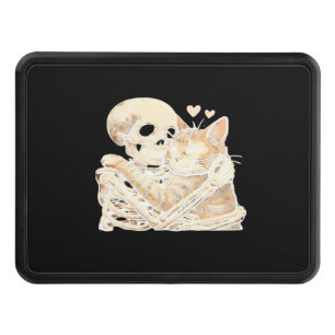 Skeleton Hugging Cat Halloween Cat Lover Cat Mom D Hitch Cover