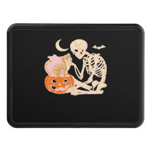 Skeleton Hugging Cat Halloween Cat Lover Cat Mom D Hitch Cover