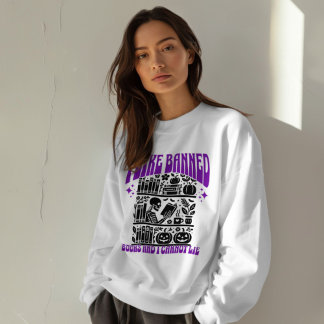 Skeleton I Read Banned Books Halloween Sweatshirt