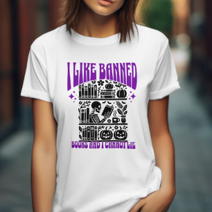 Skeleton I Read Banned Books Halloween T-Shirt