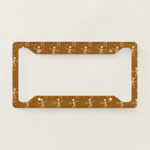 Skeleton Ice Hockey Game Miniature Sport Player License Plate Frame