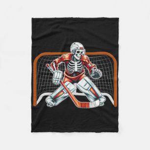 Skeleton Ice Hockey Goalie Halloween Costume Men B Fleece Blanket