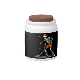 Skeleton Ice Hockey Halloween Boys Funny Halloween Candy Jar