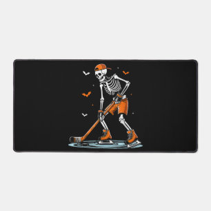Skeleton Ice Hockey Halloween Boys Funny Halloween Desk Mat