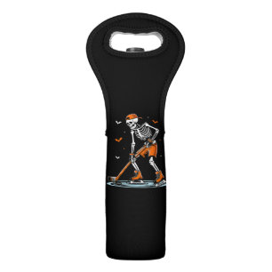 Skeleton Ice Hockey Halloween Boys Funny Halloween Wine Bag