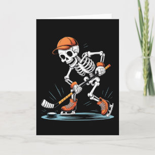 Skeleton Ice Hockey Halloween Costume Card