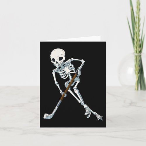 Skeleton Ice Hockey Halloween Fun Skull Gifts Tees Card