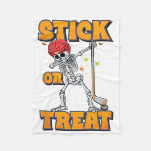 Skeleton Ice Hockey Player Halloween Costume Boys  Fleece Blanket