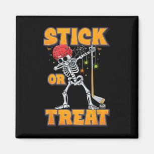 Skeleton Ice Hockey Player Halloween Costume Boys  Magnet