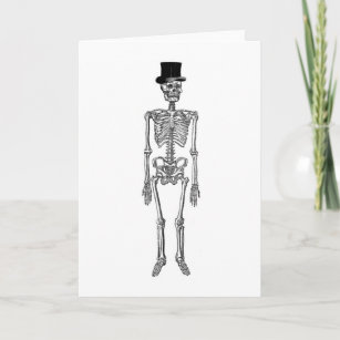 Skeleton in a Top Hat Card