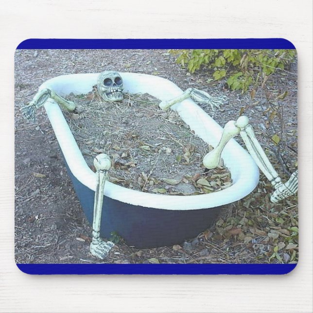 Skeleton in Bathtub Mousepad (Front)