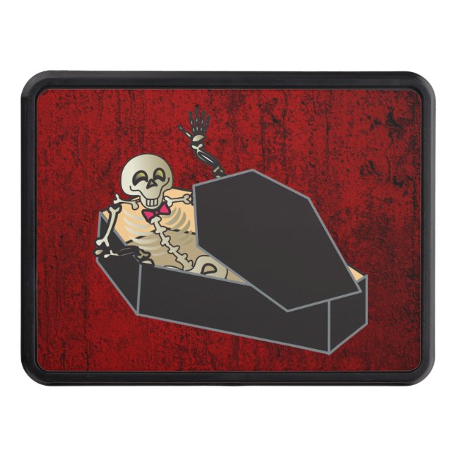 skeleton in coffin hitch cover (Front)