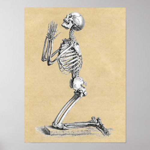 Skeleton in Prayer Poster