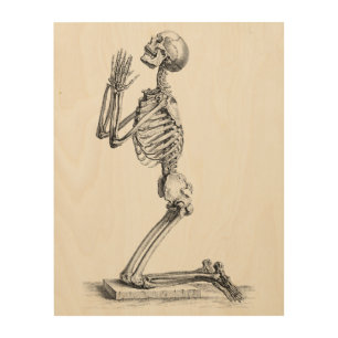 Skeleton in Prayer Wood Wall Decor