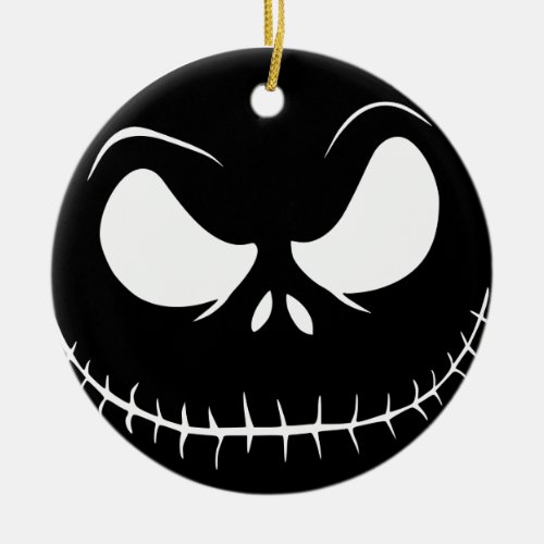 Skeleton Jack Black  White Ceramic Ornament