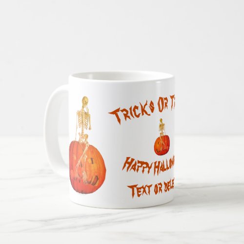 Skeleton Jack O Lantern Halloween Personalized Coffee Mug