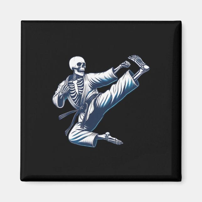 Skeleton Karate Kick Martial Arts Kickboxing Mma F Magnet (Front)