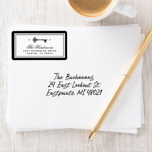 Skeleton Key Black and White New Address Label