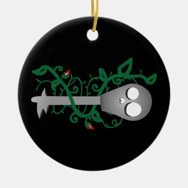 Skeleton Key Ceramic Ornament (Front)