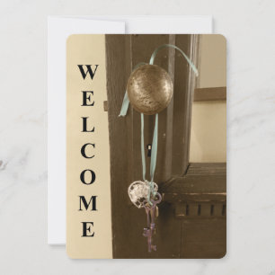 Skeleton Key & Door Antique Housewarming Invite