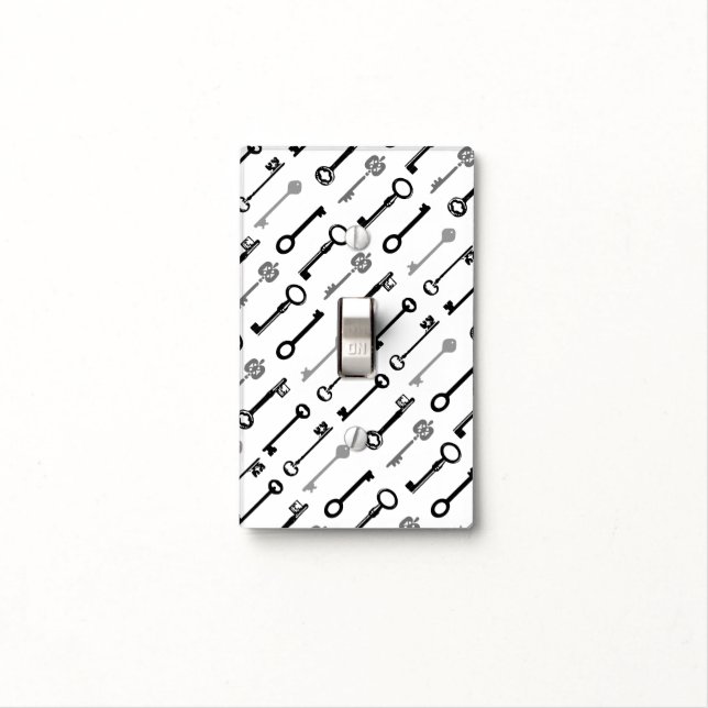 Skeleton Key Light Switch Cover - diagonal (In Situ)