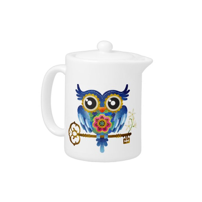 Skeleton Key Owl Teapot (Left)