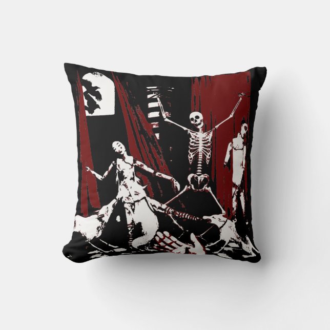 Skeleton Key Pillow - Burgundy (Front)