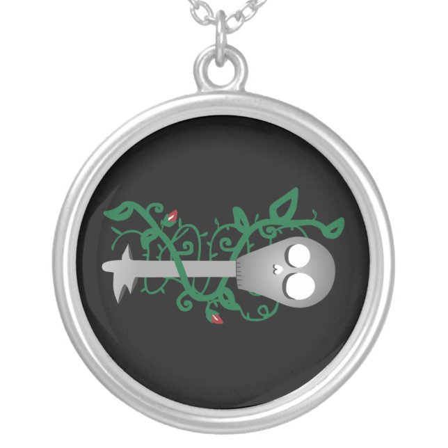 Skeleton Key Silver Plated Necklace (Front)