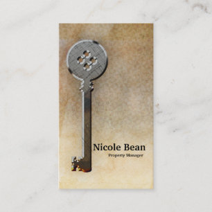 Skeleton Key Vintage Looking Antique Business Card