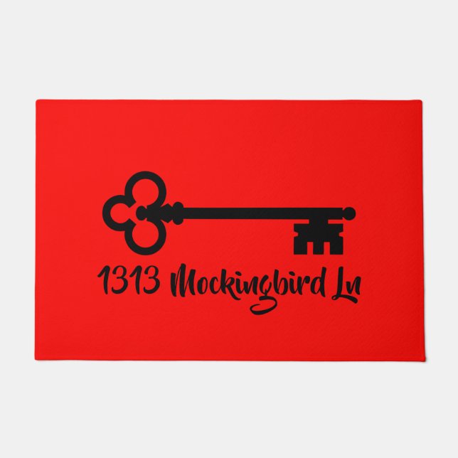 Skeleton Key Your Text and Color Doormat (Front)