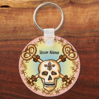 Skeleton Keys Biker Keychain