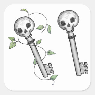 Skeleton Keys Grey and White Palette - Skeleton Key - Sticker