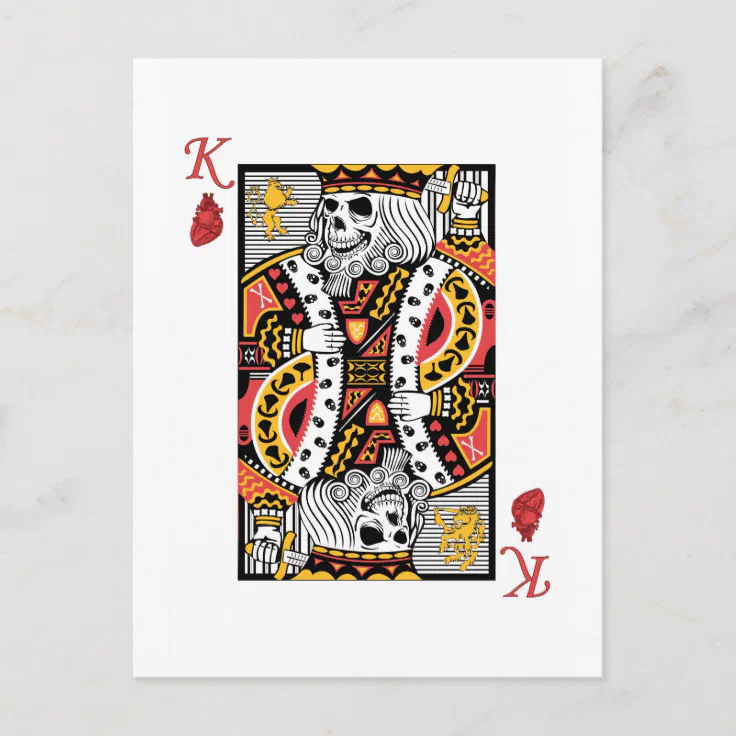 quuen king skeleton card