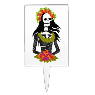 SKELETON LADY CAKE TOPPER